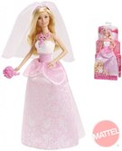 MATTEL BARBIE BRB Panenka nevsta s kytic v rovo blch atech