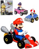 MATTEL HOT WHEELS Auto Super Mario Kart s postavikou 6 druh kov