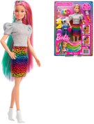 MATTEL BRB Barbie leopard panenka s duhovmi vlasy a doplky