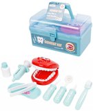 Dentista malý set zubařské nástroje s chrupem 10ks v přenosném kufříku plast