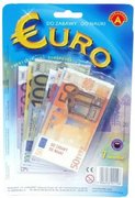 Peníze dětské papírové EURO bankovky set 119ks do hry na kartě