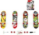 Skateboard psrtov 10cm set s nstroji k sestaven rzn druhy na kart plast