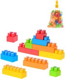 Stavebnice plastov barevn kostky stavebn 3-9cm set 100ks v igelitu