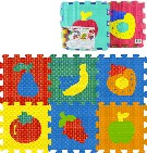 Mkk bloky Ovoce a zelenina 8ks pnov koberec baby vkldac puzzle