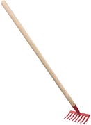 DŘEVO Hrábě dětské nářadí červené s násadou 80cm kov *DŘEVĚNÉ HRAČKY*