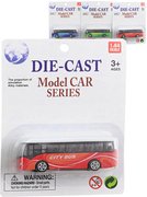 Autobus kovový model 1:64 3 druhy na kartě