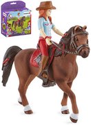 SCHLEICH Hannah na koni figurka run malovan hern set s doplky plast