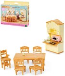 Sylvanian Families jdelna stl s idlemi a kredenc nbytek doplnk k hernm sadm