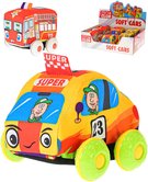 Soft baby vozidlo textiln 11cm ltkov autko zptn chod 4 druhy