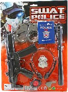 Sada policejní velká samopal 29cm s pouty a doplňky 8ks na kartě plast