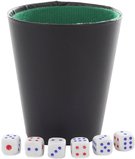 Hra Kostky hrací set 6ks s kelímkem plast v krabici *SPOLEČENSKÉ HRY*