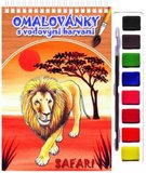 AKIM Omalovnky set s barvami a ttcem Zvtka Safari