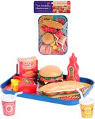 Fast Food dětské makety potravin set s tácem rychlé občerstvení 26ks