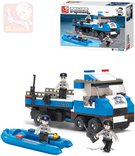 SLUBAN Stavebnice POLICE Vz policejn se lunem set 202 dlk + figurka 3ks plast