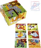 WOODY DŘEVO Kostky obrázkové 5cm statek set 4ks kubus *DŘEVĚNÉ HRAČKY*