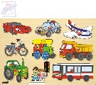 WOODY DŘEVO Baby puzzle vkládací Dopravní prostředky na desce 9 dílků