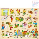 WOODY DEVO Baby puzzle vkldac velk set 21 dlk s chyty na podloce