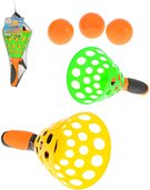 Hra Chyť míček catchball 25cm set 2 košíky se 3 míčky plast