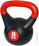 ACRA inka kettlebell s cementovou npln 8 kg erno-erven