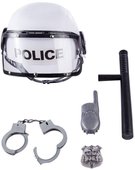 Policejn hern zsahov set helma s pouty a pendrekem plast