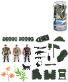 Vojci army hern set 3 plastov figurky vojensk se zbranmi a doplky v tub plast