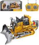 RC Buldozer funkční na vysílačku 2,4GHz na baterie 1:24 kov USB Světlo Zvuk