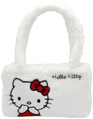 EP Line Taška bílá kočička Hello Kitty plyšová malá 26x17cm na zip