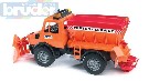 BRUDER 02572 (2572) Auto Mercedes Benz UNIMOG s radlicí + sypač