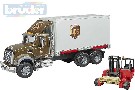 BRUDER 02828 Auto Mack Granite UPS peprava penz set s vozkem a paletami