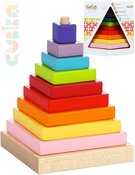 CUBIKA DEVO Baby Pyramida duhov navlkac stavebnice set 9 dlk