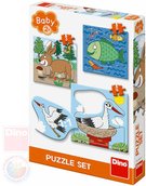 DINO Baby puzzle Kde ij zvtka 18x18cm skldaka 3v1 velk dlky