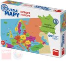 DINO Puzzle Mapa Evropy 69 dlk stty a hlavn msta 66x47cm skldaka