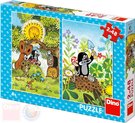 DINO Puzzle Krtek a ptel (Krteek) 18x26cm skldaka 2x48 dlk