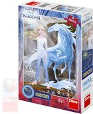 DINO Puzzle neon Frozen II (Ledov Krlovstv) 100 dlk svt ve tm skldaka