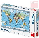 DINO Puzzle 1000 dlk Politick mapa svta 66x47cm skldaka v krabici