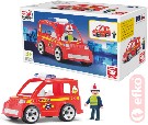 EFKO IGRÁČEK Hasičské auto set s hasičem a doplňky v krabičce STAVEBNICE