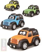 BBURAGO Baby autko Jeep plastov s oima 9cm rzn druhy