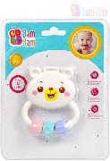 BAM BAM Baby chrastítko MEDVÍDEK bílý pro miminko