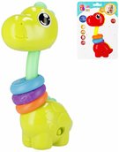 BAM BAM Baby dinosaurus hudebn na baterie pro miminko 2 barvy Svtlo Zvuk