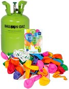 Helium 200l jednorzov na plnn 30ks latexovch balnk 23cm + 30 balnk