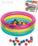 INTEX Baby bazén kulatý 86x25cm set se soft míčky 6,5cm 50ks 48674