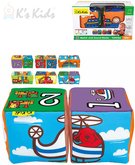 K´S KIDS Baby soft kostky textilní 2ks autíčka počítání na baterie Zvuk