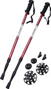 KUBISPORT Trekingov hole set 1 pr s psluenstvm erven