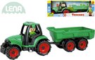LENA Truckies traktor funkn s vlekou 32cm set s pankem v krabici 1625