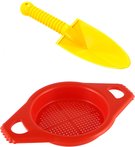 LORI 214 Lopatka rýč 25cm baby dětský set se sítkem na písek mix barev plast