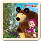 BINO DEVO Baby Puzzle Ma a Medvd zajc 15x15cm na desce 4 dlky