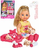 SIMBA Panenka Evika 12cm set se ttky Puppy Love Evi Love 4 druhy