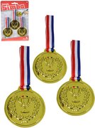 SIMBA Dtsk zlat medaile 6cm trikolora set 3ks na kart plast