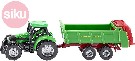 SIKU Model traktor s vlekem zelen  kov