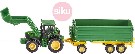 SIKU Farmer traktor John Deere 1:87 s elnm nakladaem a pvsem model 1843